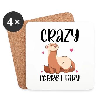 Amateurs de furet | Ferrets Animaux Cadeaux - Dessous de verre (lot de 4) - blanc - Devant