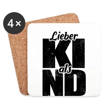 Lieber KI als ND - künstliche Intelligenz - Untersetzer (4er-Set) - Weiß - Vorne