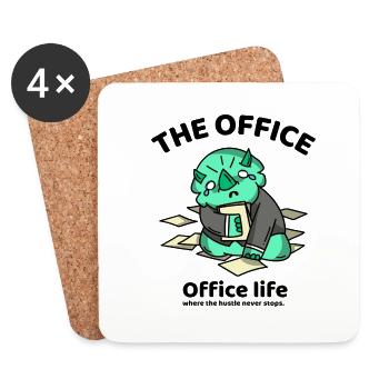 Office life, where the hustle never stops - Untersetzer (4er-Set) - Weiß - Vorne
