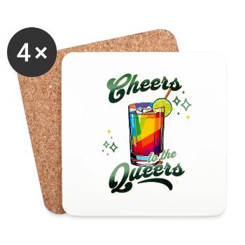 Cheers to the Queers - Untersetzer (4er-Set) - Weiß - Vorne