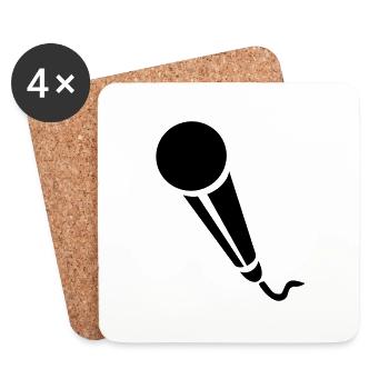 Microphone - Music - Coasters (set of 4) - white - Front