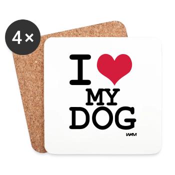 i love my dog by wam - Untersetzer (4er-Set) - Weiß - Vorne