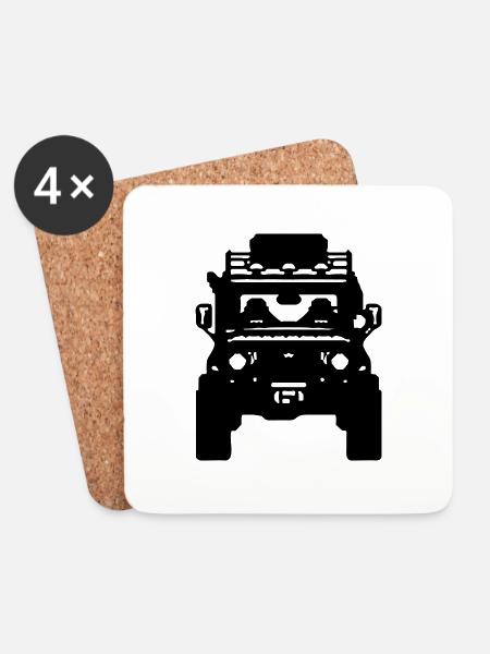 geländewagen - Untersetzer (4er-Set) - Weiß