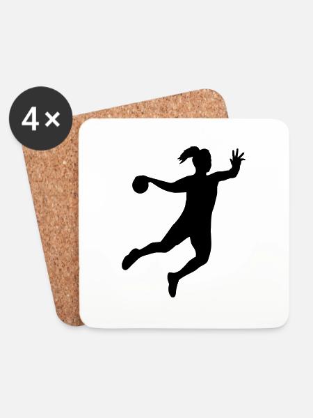 Handball Sprungwurf - Untersetzer (4er-Set) - Weiß