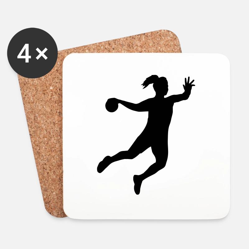 Handball Sprungwurf - Untersetzer (4er-Set) - Weiß