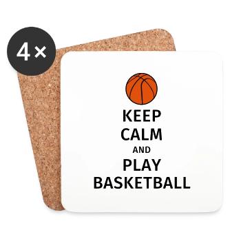 keep calm and play basketball - Coasters (set of 4) - white - Front