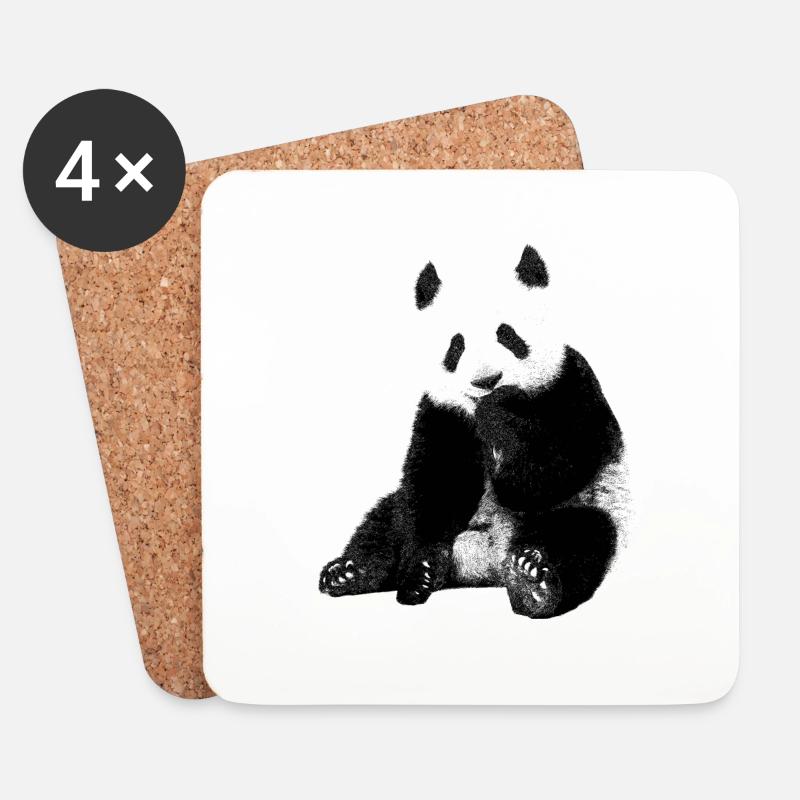 panda - Untersetzer (4er-Set) - Weiß