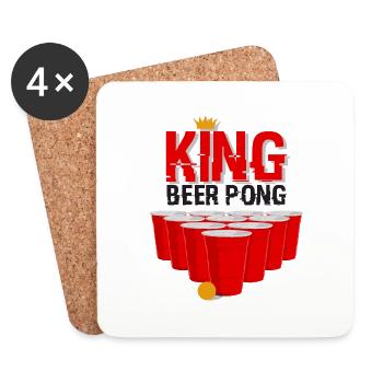 king beerpong classique - Dessous de verre (lot de 4) - blanc - Devant