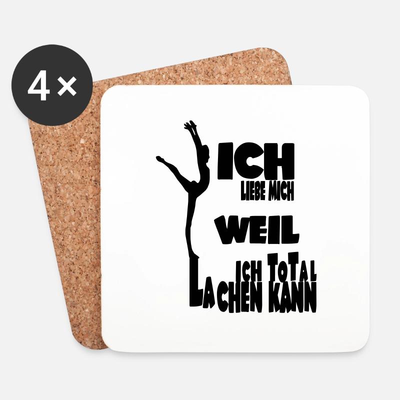 ICH KANN LACHE - Untersetzer (4er-Set) - Weiß