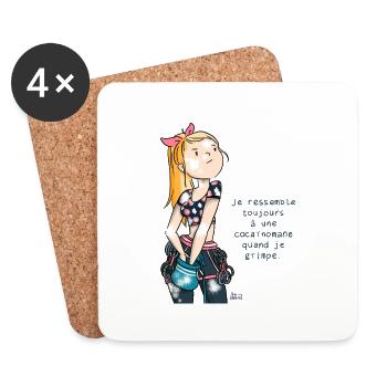 Woman top - Dessous de verre (lot de 4) - blanc - Devant