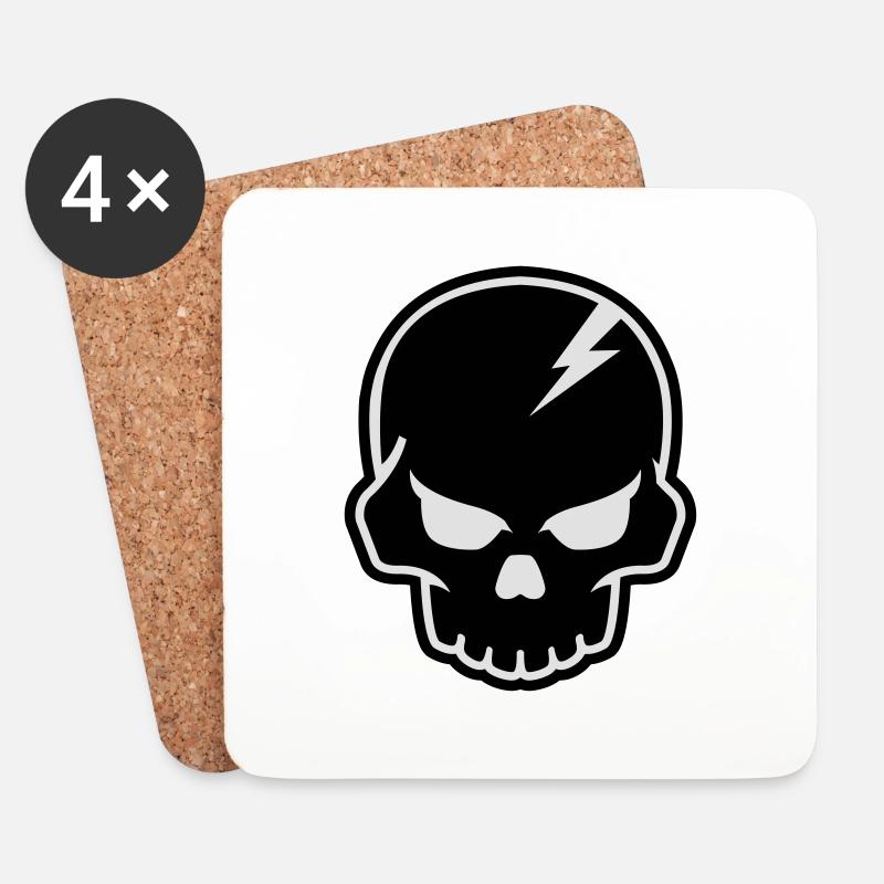 Skull - Untersetzer (4er-Set) - Weiß