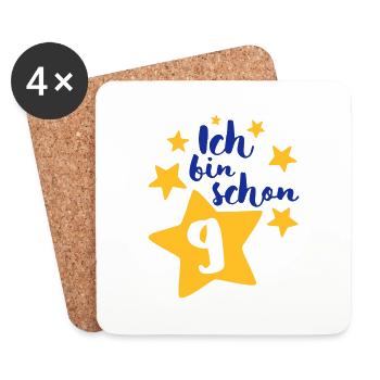Ich bin schon Neun! - Untersetzer (4er-Set) - Weiß - Vorne