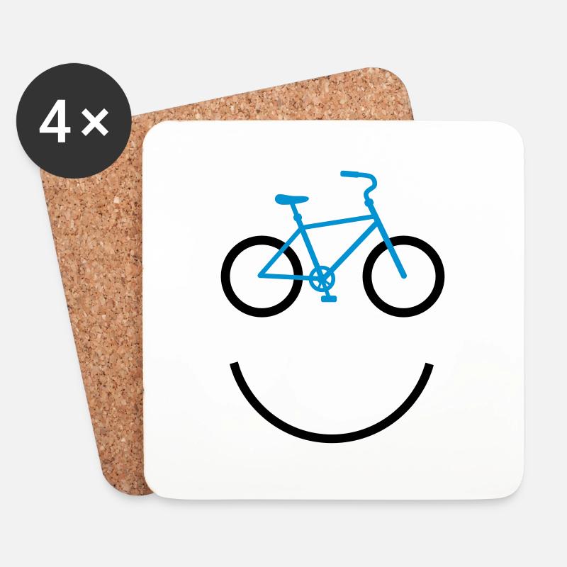 bicycle smiley - Untersetzer (4er-Set) - Weiß