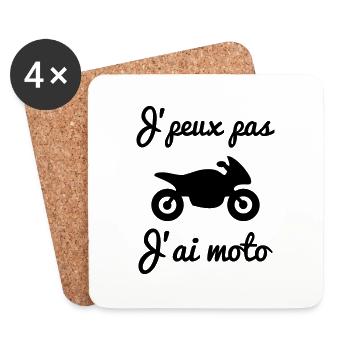 j'peux pas j'ai moto - Motard - Motards - Dessous de verre (lot de 4) - blanc - Devant