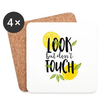 Look but don´t touch-Schauen aber nicht anfassen - Untersetzer (4er-Set) - Weiß - Vorne