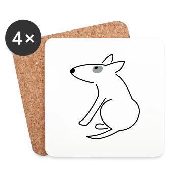 Bullterrier - Untersetzer (4er-Set) - Weiß - Vorne