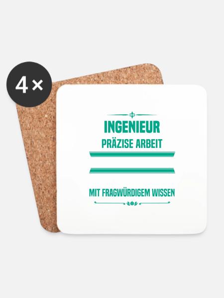 Ingenieur - Untersetzer (4er-Set) - Weiß