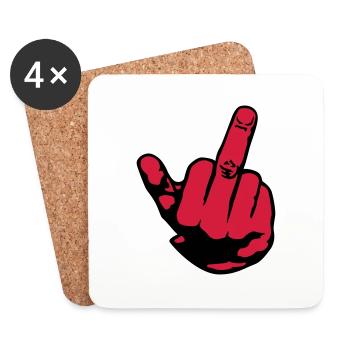 Fuck - Dessous de verre (lot de 4) - blanc - Devant