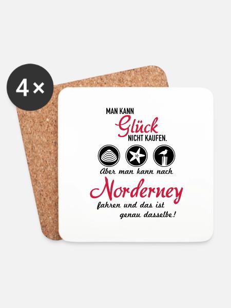 Glück Norderney - Untersetzer (4er-Set) - Weiß