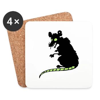 Nul rat - Dessous de verre (lot de 4) - blanc - Devant