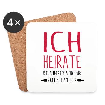 - ich Heirate - - Untersetzer (4er-Set) - Weiß - Vorne