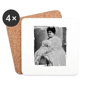 Dicke Frau | vintage - Untersetzer (4er-Set) - Weiß - Vorne