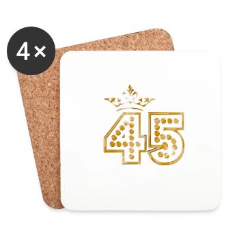 45 - Birthday - Queen - Gold - Burlesque - Dessous de verre (lot de 4) - blanc - Devant