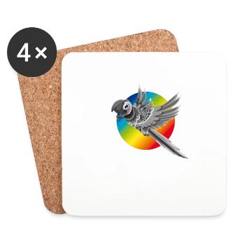 Papagei bunt Vogel Regenbogen niedlich fliegen com - Untersetzer (4er-Set) - Weiß - Vorne