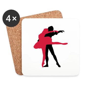 Vector Ballet dancer Silhouette - Coasters (set of 4) - white - Front