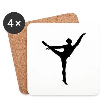 Danseuse de ballet vecteur Silhouette - Dessous de verre (lot de 4) - blanc - Devant