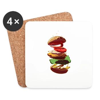 Cheeseburger - Untersetzer (4er-Set) - Weiß - Vorne