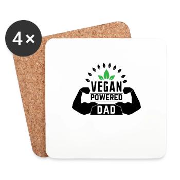 Vegan powered Dad - Coasters (set of 4) - white - Front