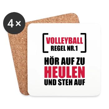 Volleyball Shirt - Beachvolleyball Shirt - Team - Untersetzer (4er-Set) - Weiß - Vorne