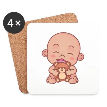Baby Teddy - Untersetzer (4er-Set) - Weiß - Vorne