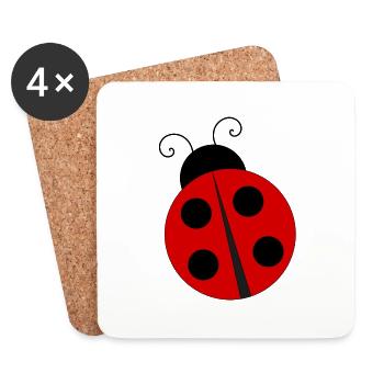 Ladybug with four black dots - Coasters (set of 4) - white - Front