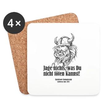 Jage nichts, was Du nicht töten kannst (Grillshir - Untersetzer (4er-Set) - Weiß - Vorne