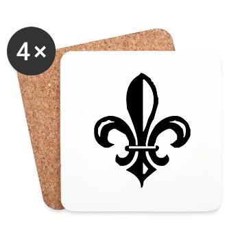 fleur de lis french lily - Coasters (set of 4) - white - Front