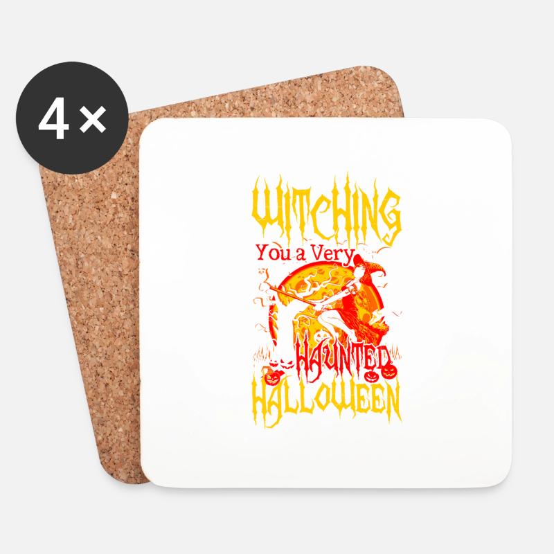 Witching you a hunted Halloween - Untersetzer (4er-Set) - Weiß