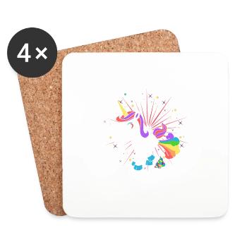 Pupsendes Einhorn - Dessous de verre (lot de 4) - blanc - Devant
