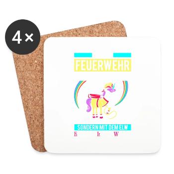 Princesse de feu - Licorne supprimer voiture - Dessous de verre (lot de 4) - blanc - Devant