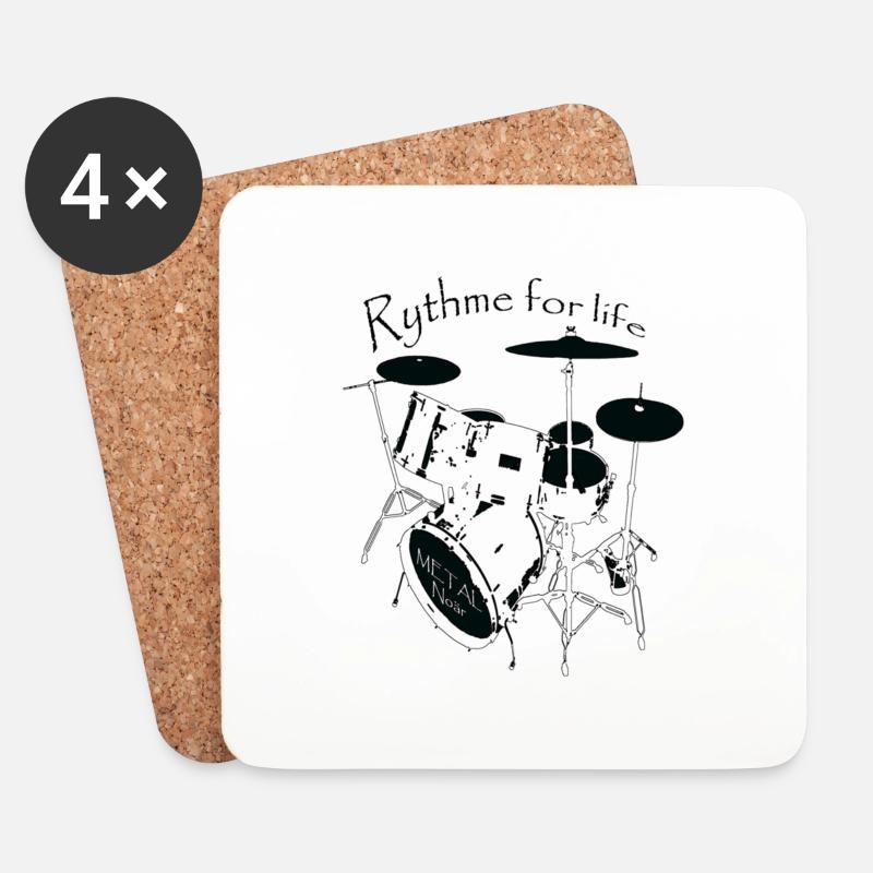 drums - Untersetzer (4er-Set) - Weiß