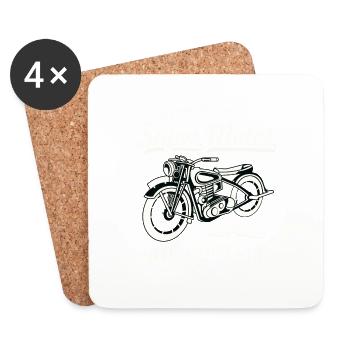 Super Motor - Motorcycle - Coasters (set of 4) - white - Front