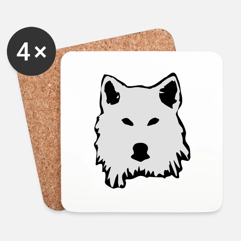 wolf - Untersetzer (4er-Set) - Weiß