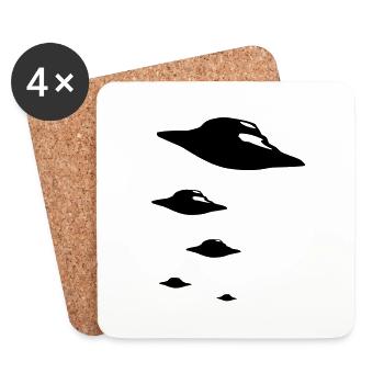 UFO ARMY 1clr - Dessous de verre (lot de 4) - blanc - Devant