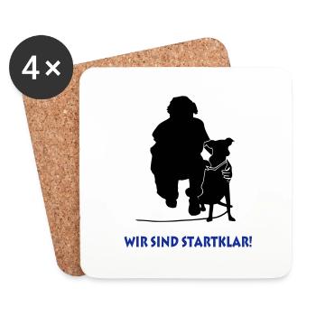 Hund am Ansatz - Untersetzer (4er-Set) - Weiß - Vorne