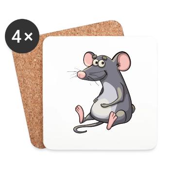 Süsse Maus - Untersetzer (4er-Set) - Weiß - Vorne