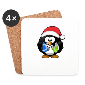 pinguin weihnachten - Untersetzer (4er-Set) - Weiß - Vorne