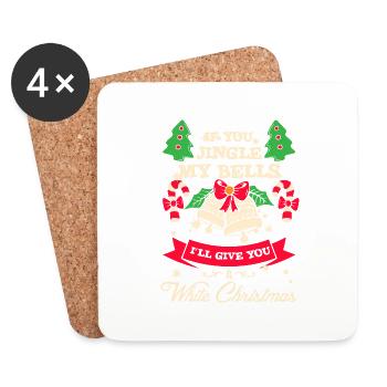 Jingle bells White Christmas gift - Coasters (set of 4) - white - Front