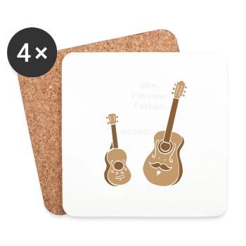 Ukulele Gitarre Geschenk Uke I am your father - Untersetzer (4er-Set) - Weiß - Vorne