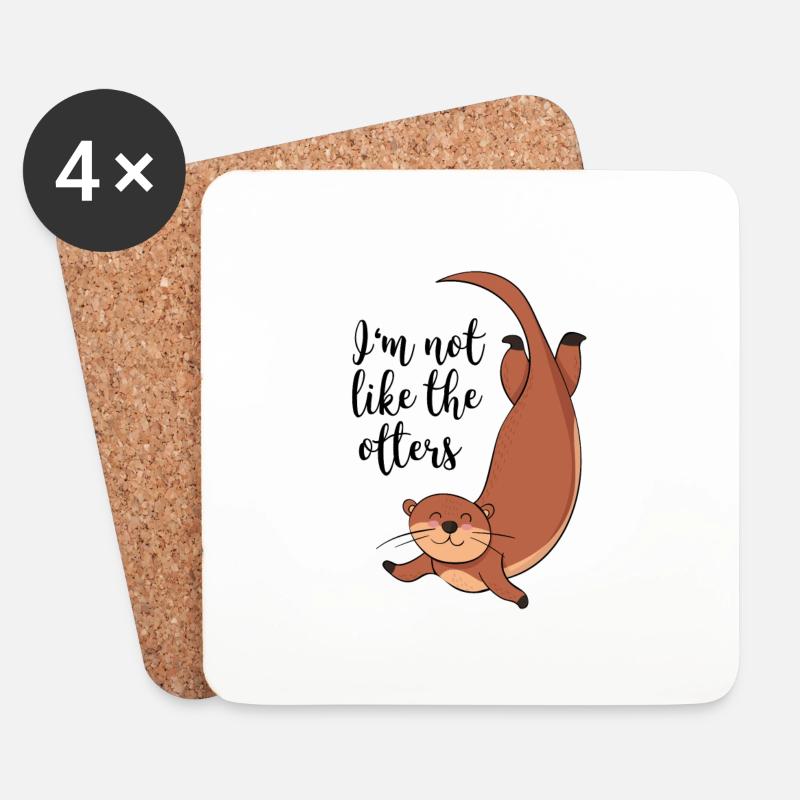 Otter - Untersetzer (4er-Set) - Weiß